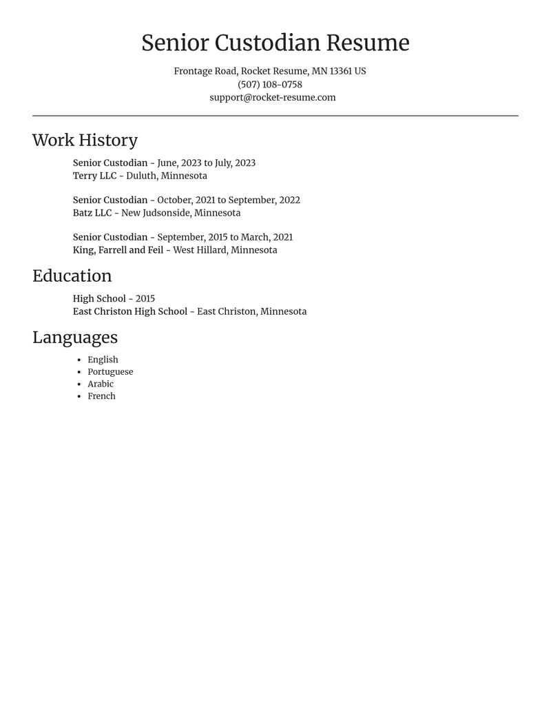 senior custodian automotive and motor vehicles resume focal point template 2 foc