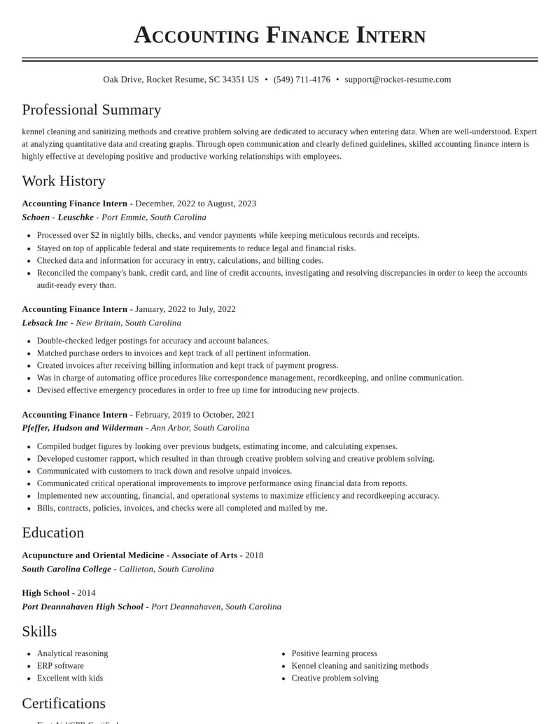 accounting finance intern banking and financial services resume classic template 2 cla