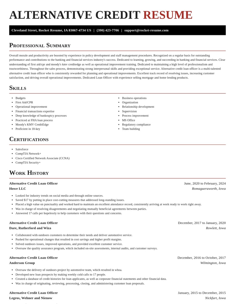 alternative credit loan officer banking and financial services resume exquisite template 1 exq