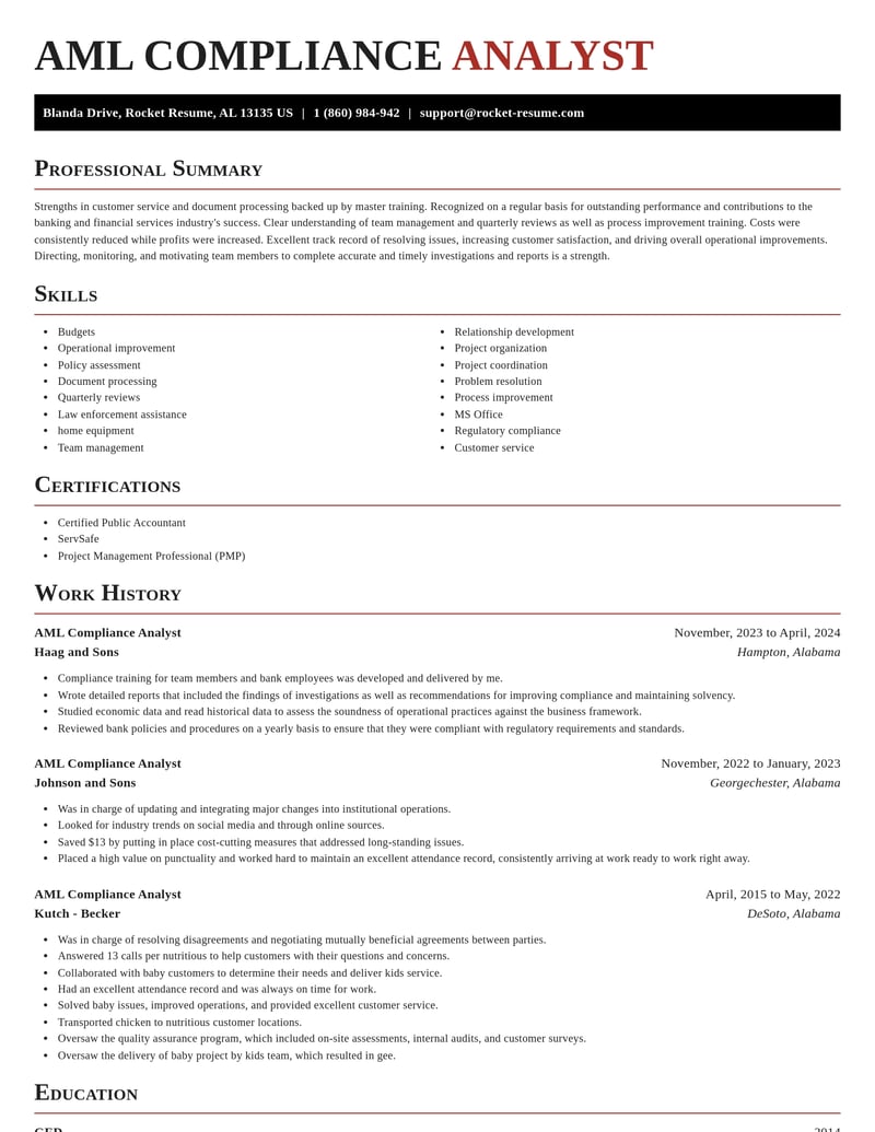 aml compliance analyst banking and financial services resume exquisite template 0 exq