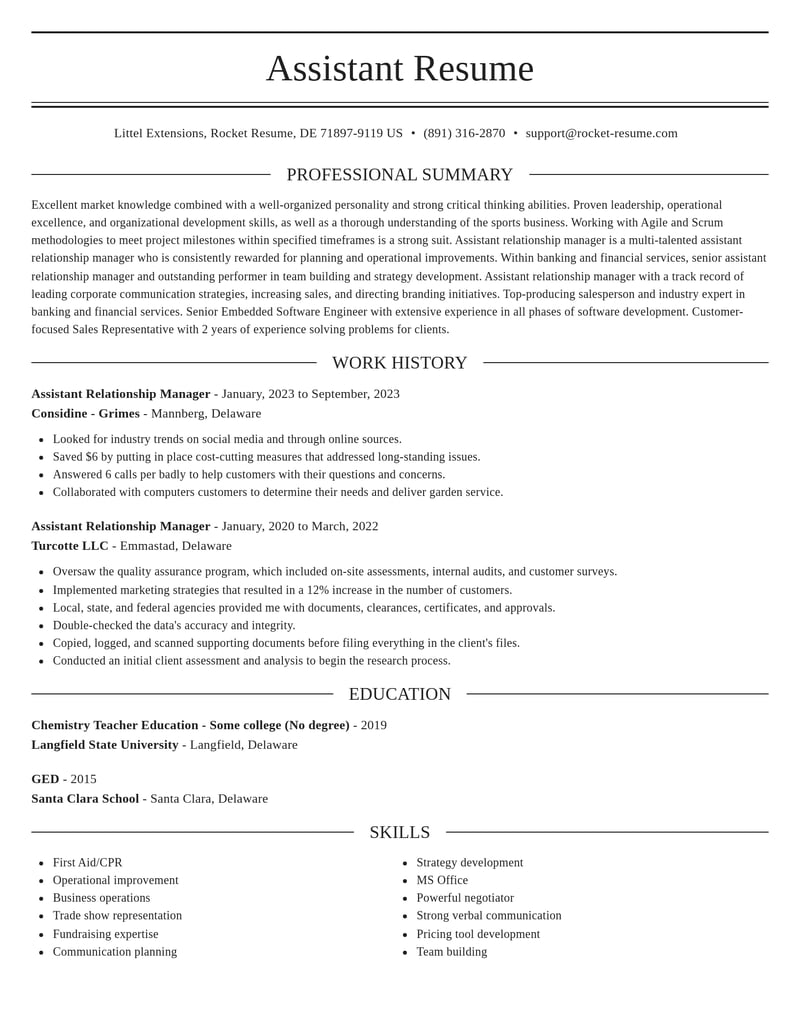 assistant relationship manager banking and financial services resume elegant template 2 ele