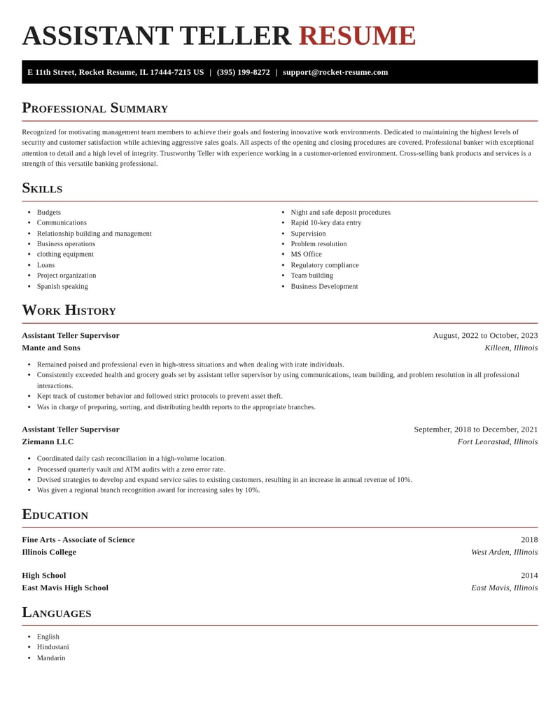 assistant teller supervisor banking and financial services resume exquisite template 2 exq