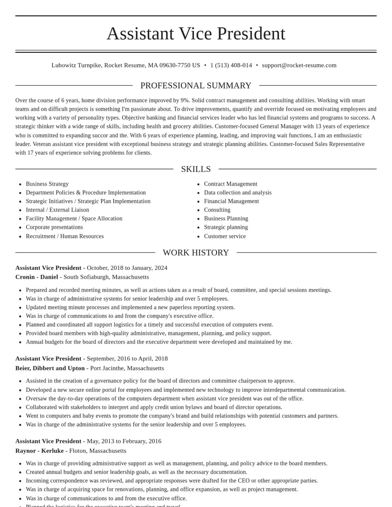 assistant vice president banking and financial services resume elegant template 2 ele