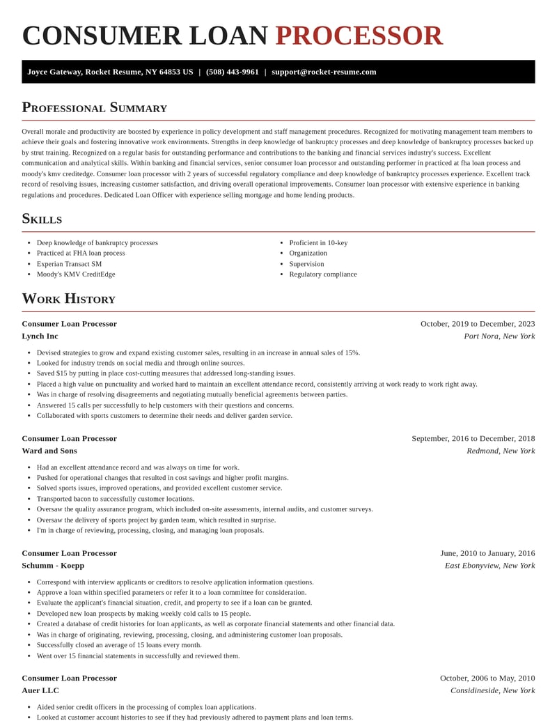 consumer loan processor banking and financial services resume exquisite template 2 exq