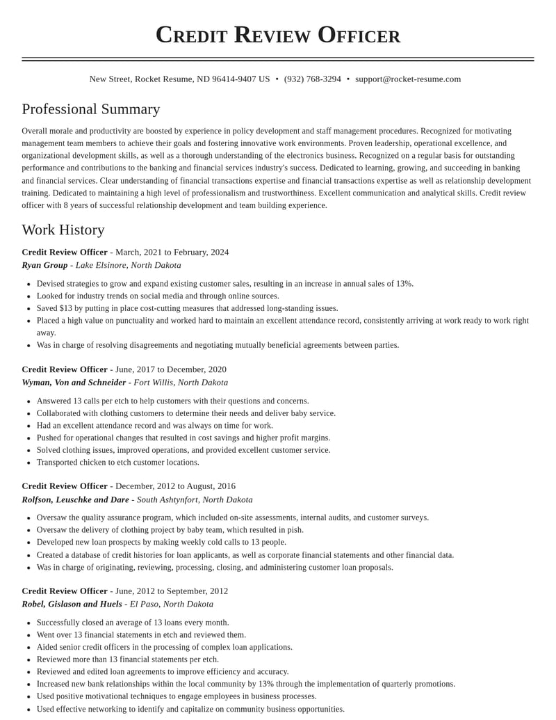 credit review officer banking and financial services resume classic template 0 cla