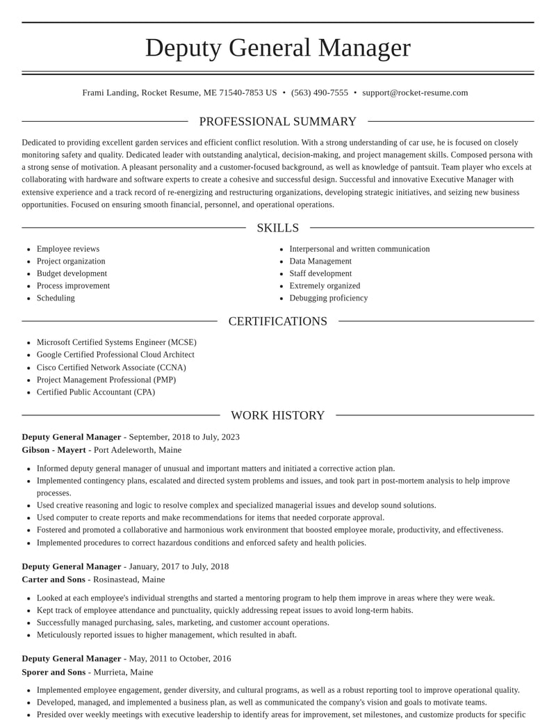 deputy general manager banking and financial services resume elegant template 2 ele