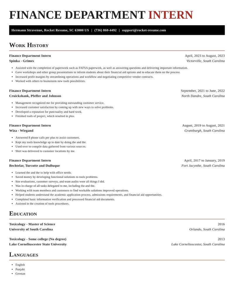 finance department intern banking and financial services resume exquisite template 2 exq