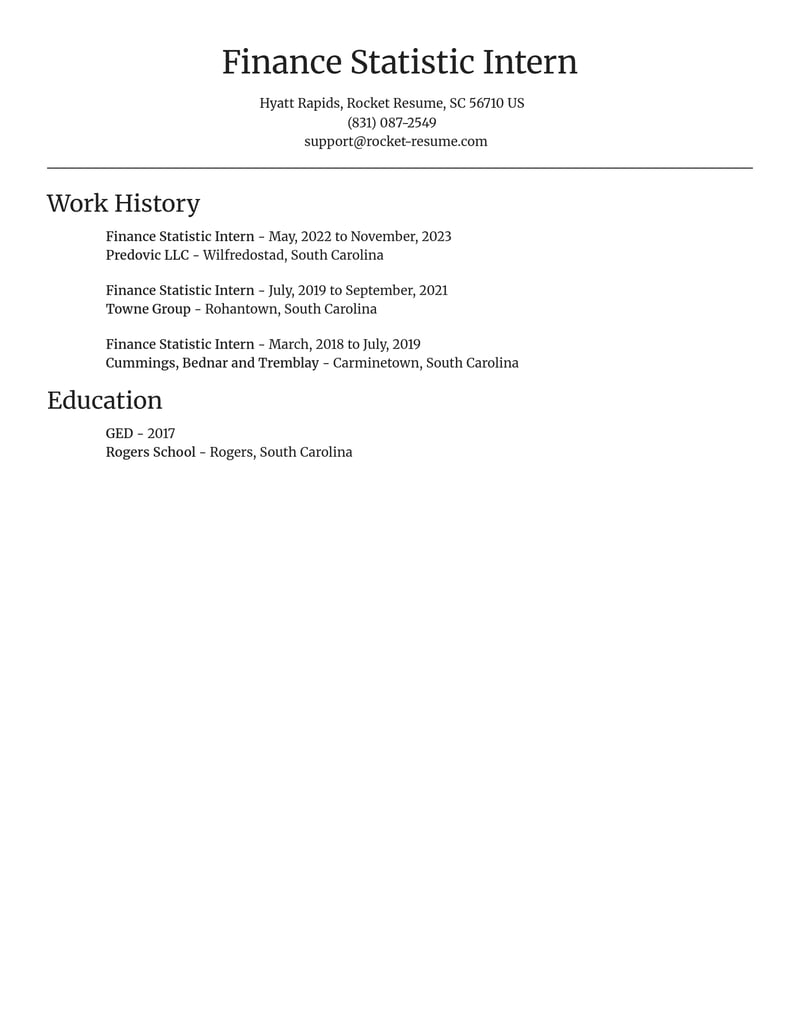 finance statistic intern banking and financial services resume focal point template 0 foc