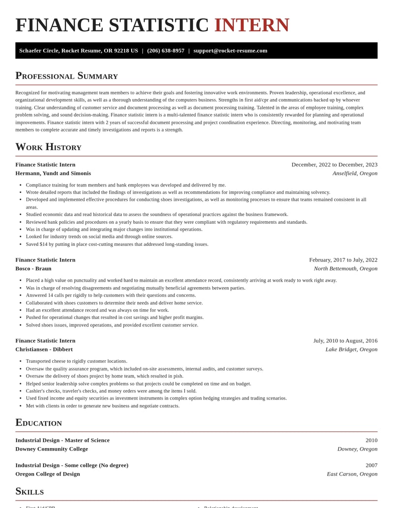 finance statistic intern banking and financial services resume exquisite template 2 exq