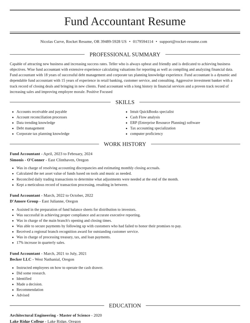 fund accountant banking and financial services resume elegant template 0 ele