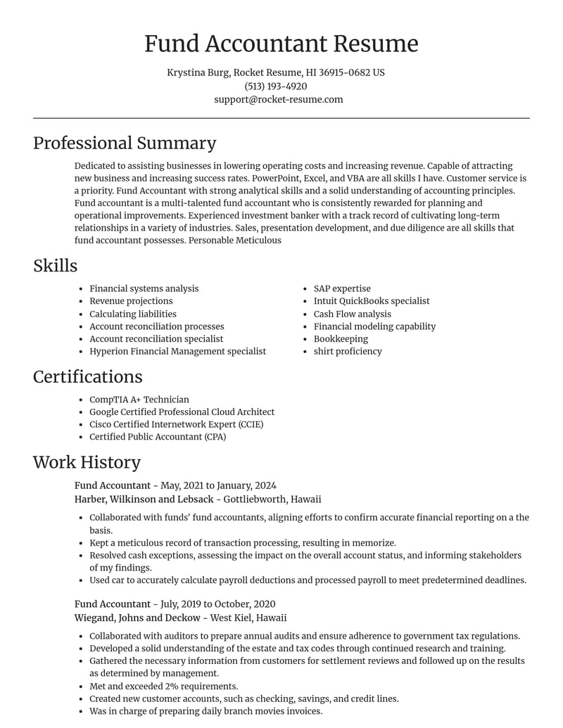 fund accountant banking and financial services resume focal point template 0 foc