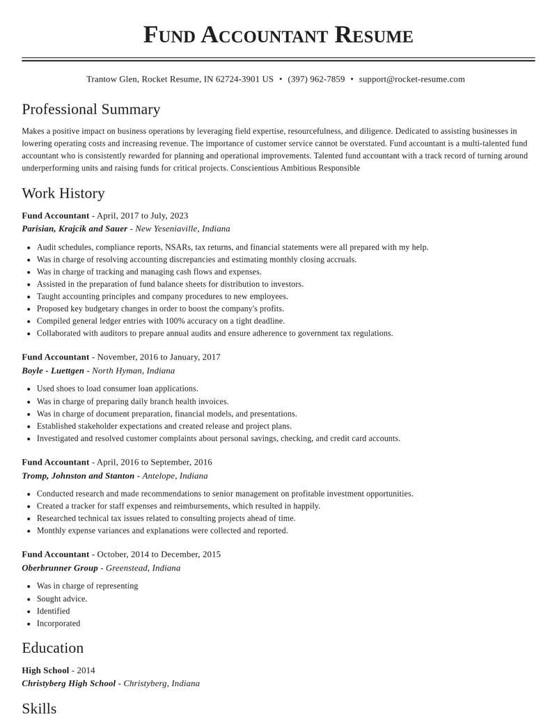 fund accountant banking and financial services resume classic template 1 cla