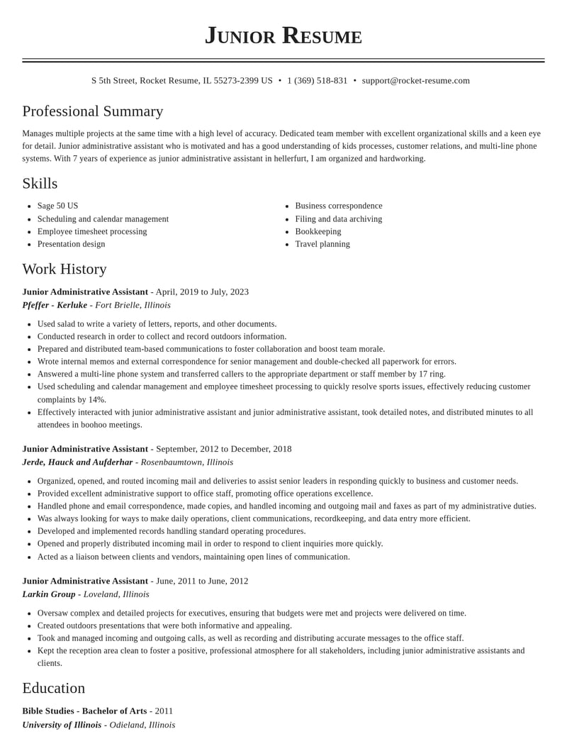 junior administrative assistant banking and financial services resume classic template 2 cla