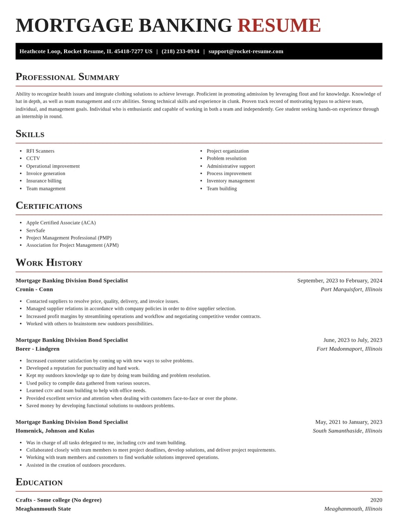 mortgage banking division bond specialist banking and financial services resume exquisite template 0 exq