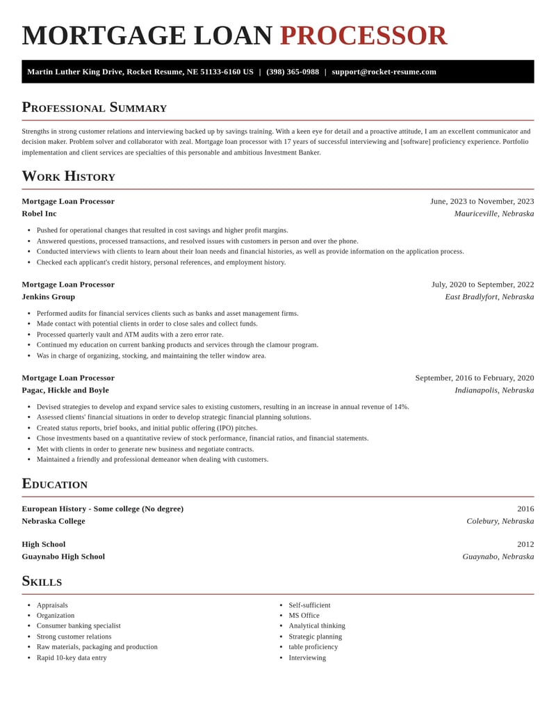 mortgage loan processor banking and financial services resume exquisite template 2 exq