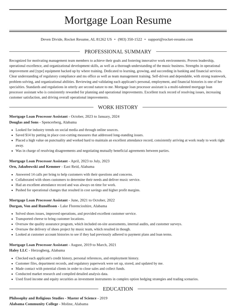 mortgage loan processor assistant banking and financial services resume elegant template 0 ele