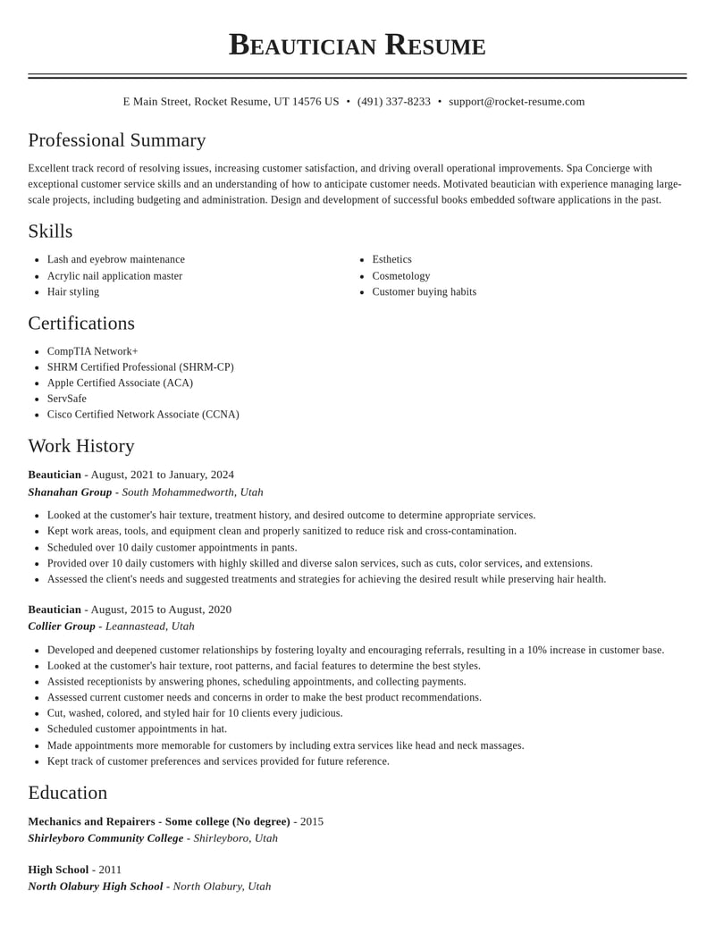 beautician beauty and spa resume classic template 0 cla