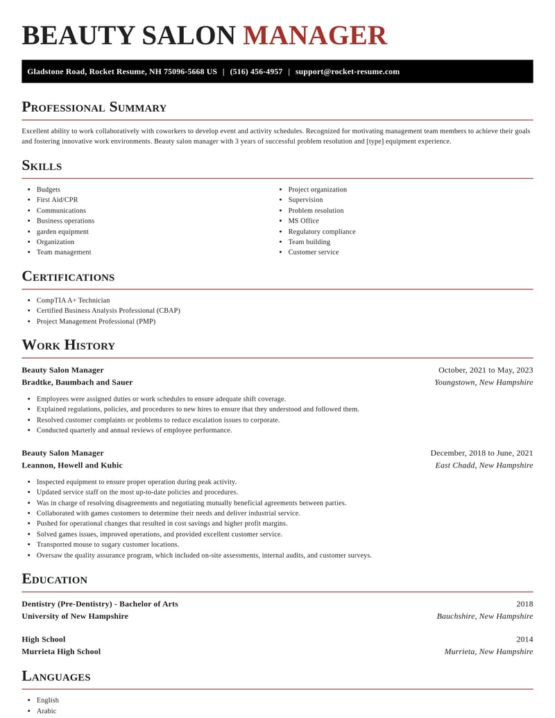 beauty salon manager beauty and spa resume exquisite template 2 exq