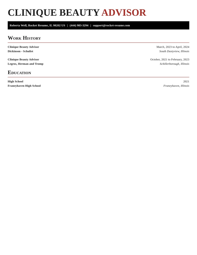 clinique beauty advisor beauty and spa resume exquisite template 1 exq
