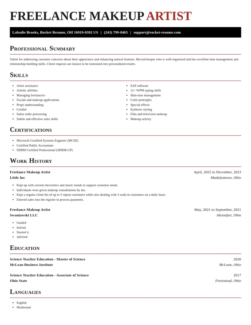 freelance makeup artist beauty and spa resume exquisite template 2 exq