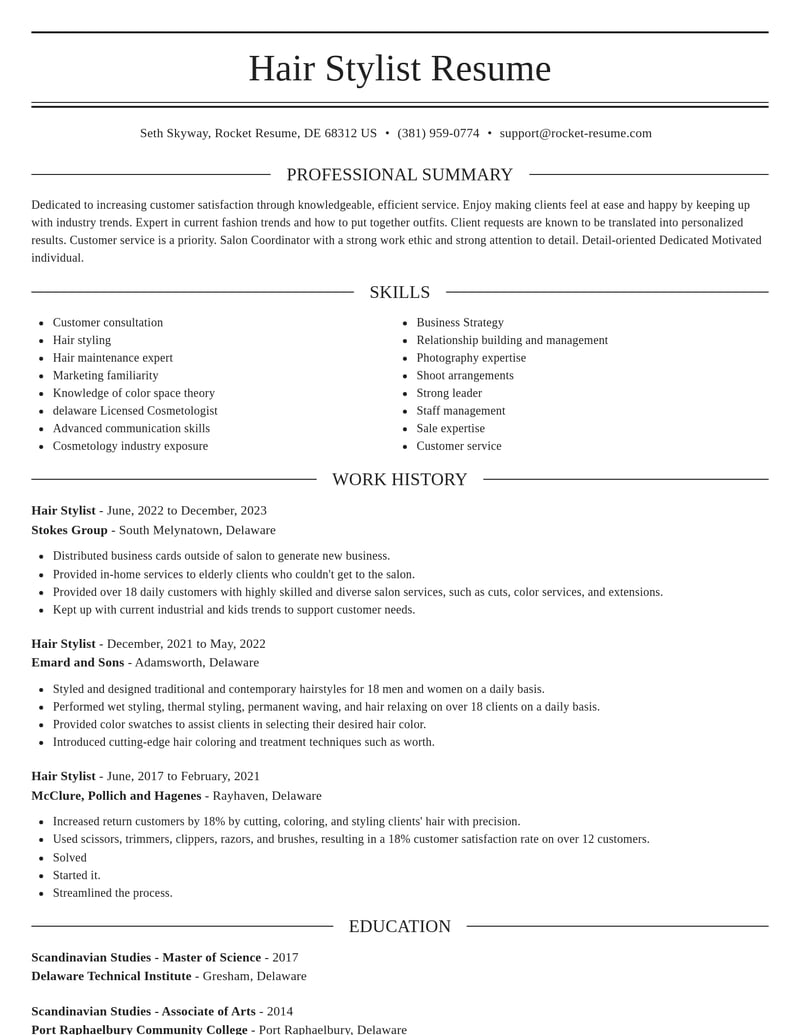 hair stylist beauty and spa resume elegant template 1 ele