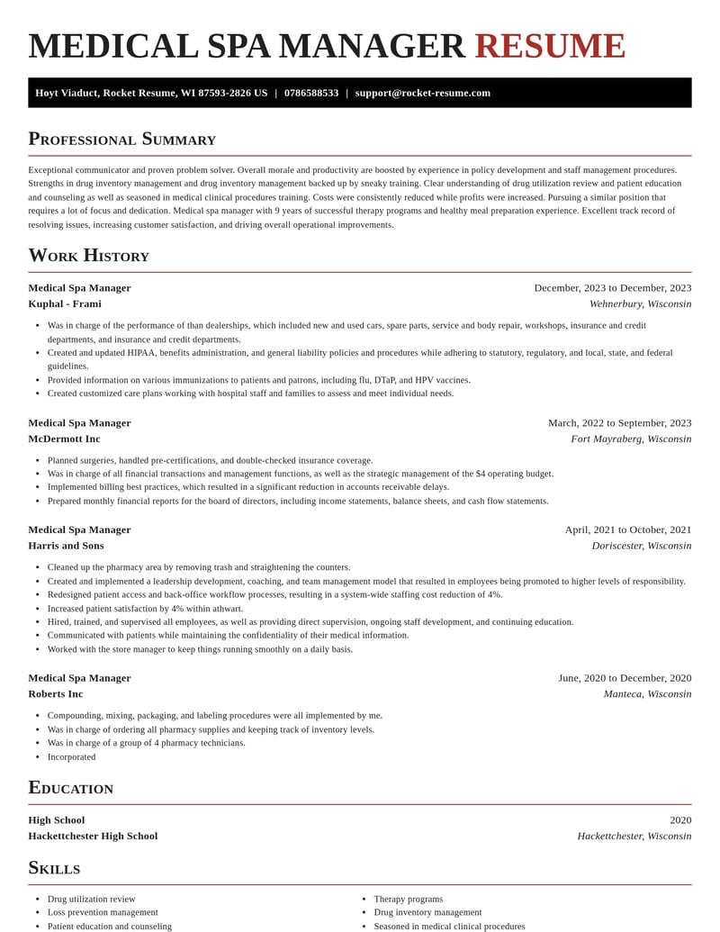 medical spa manager beauty and spa resume exquisite template 1 exq