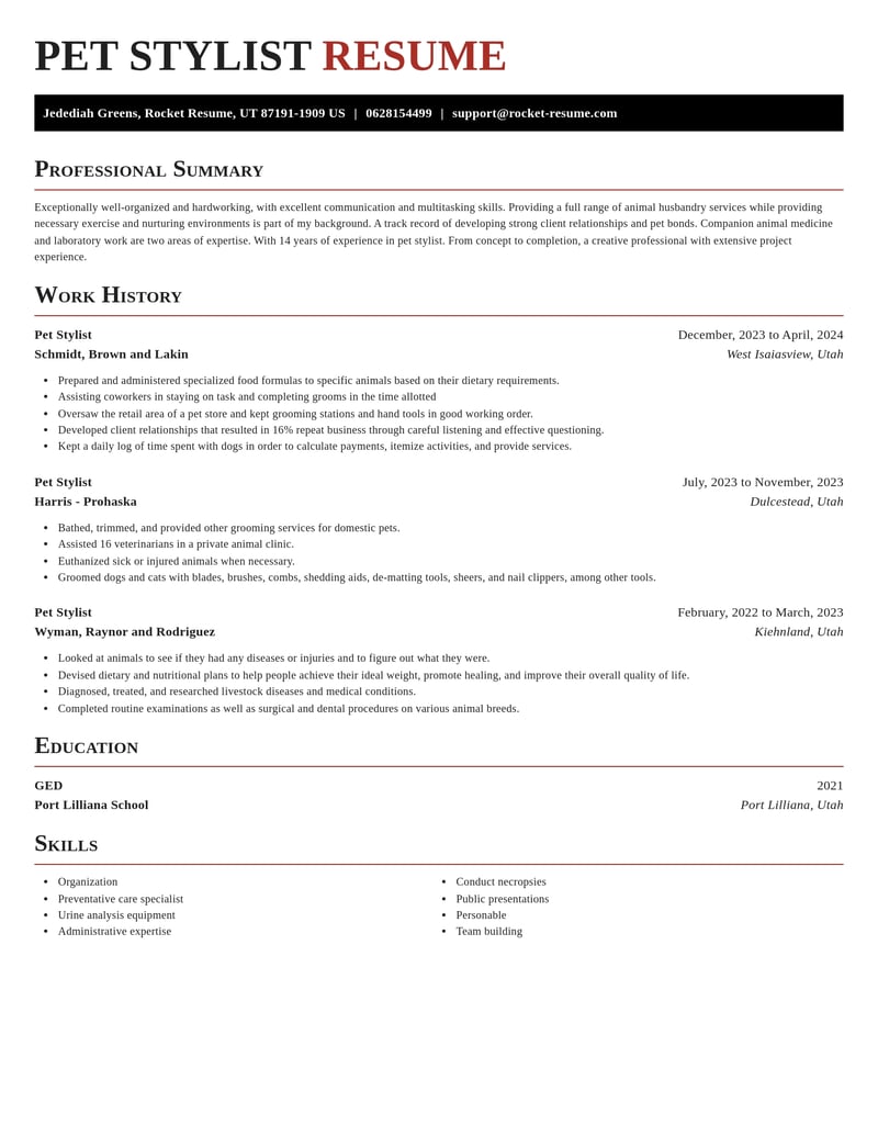 pet stylist beauty and spa resume exquisite template 0 exq