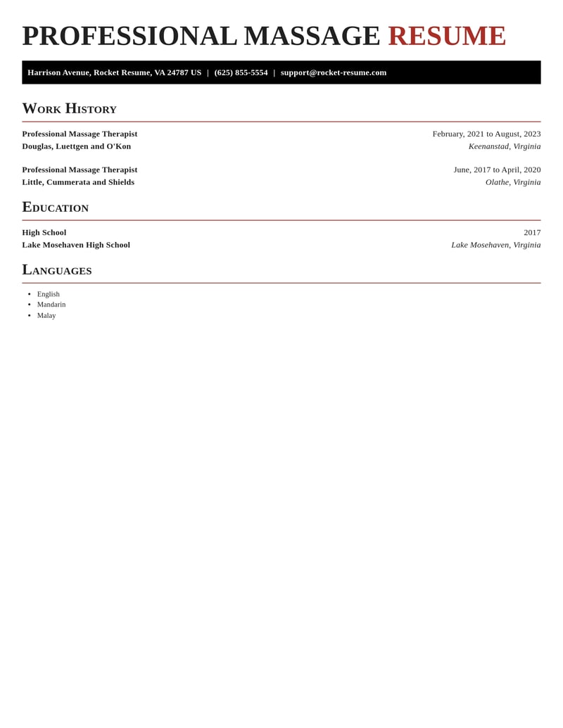 professional massage therapist beauty and spa resume exquisite template 0 exq