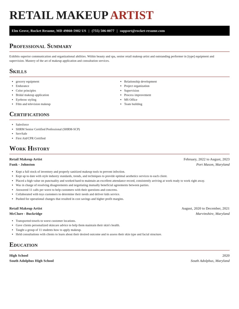 retail makeup artist beauty and spa resume exquisite template 0 exq