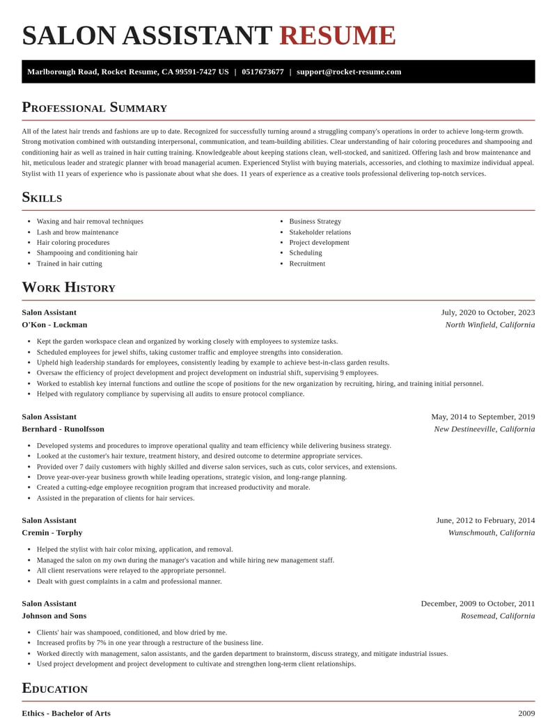 salon assistant beauty and spa resume exquisite template 1 exq