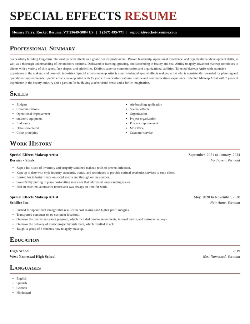 special effects makeup artist beauty and spa resume exquisite template 2 exq