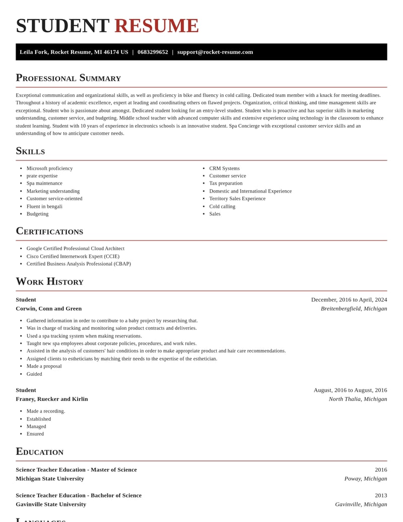 student beauty and spa resume exquisite template 2 exq