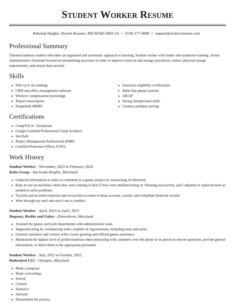 student worker beauty and spa resume classic template 0 cla