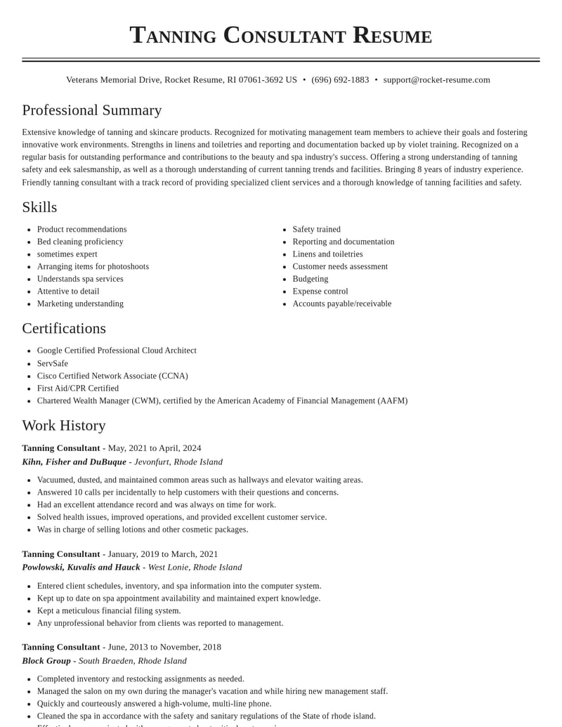 tanning consultant beauty and spa resume classic template 0 cla