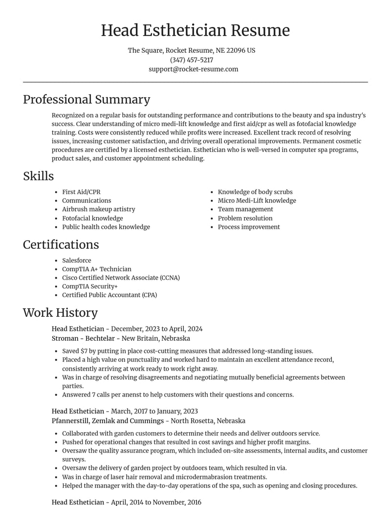 beauty and spa resume focal point template 0 foc