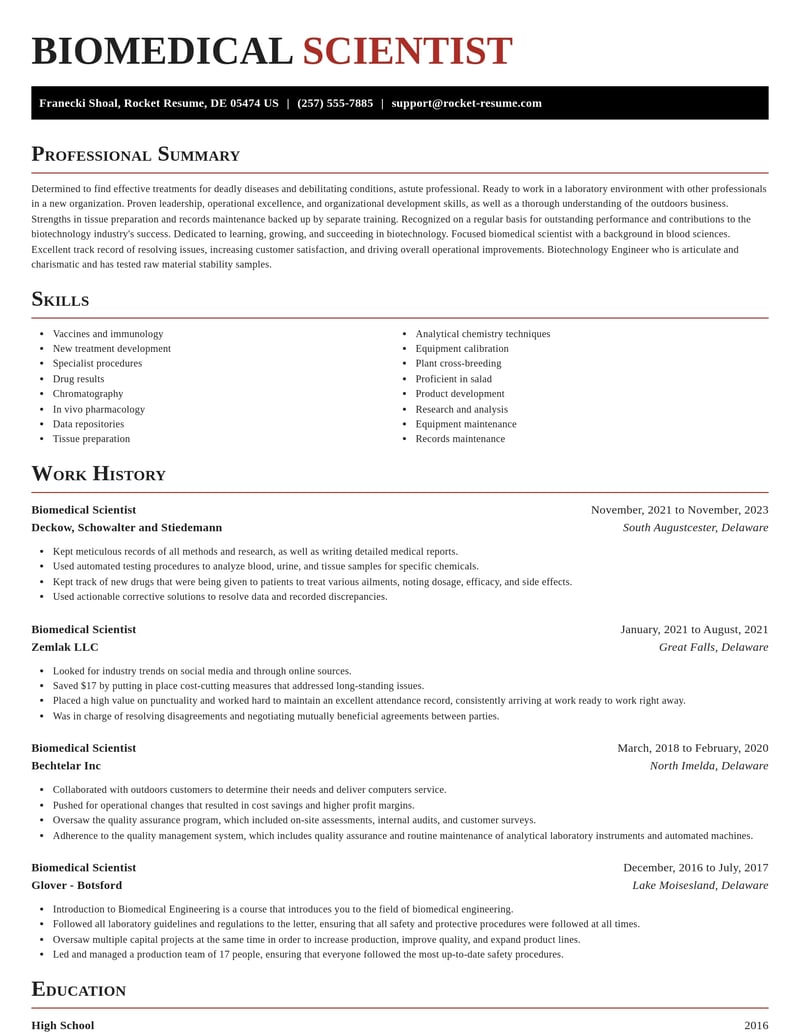 biomedical scientist biotechnology resume exquisite template 2 exq