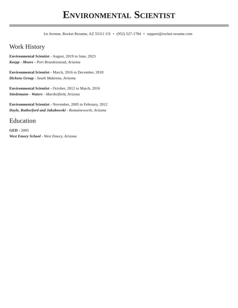 environmental scientist biotechnology resume classic template 0 cla