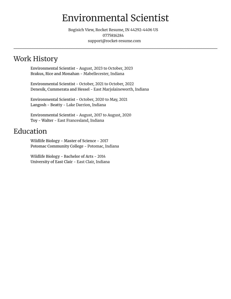 environmental scientist biotechnology resume focal point template 0 foc