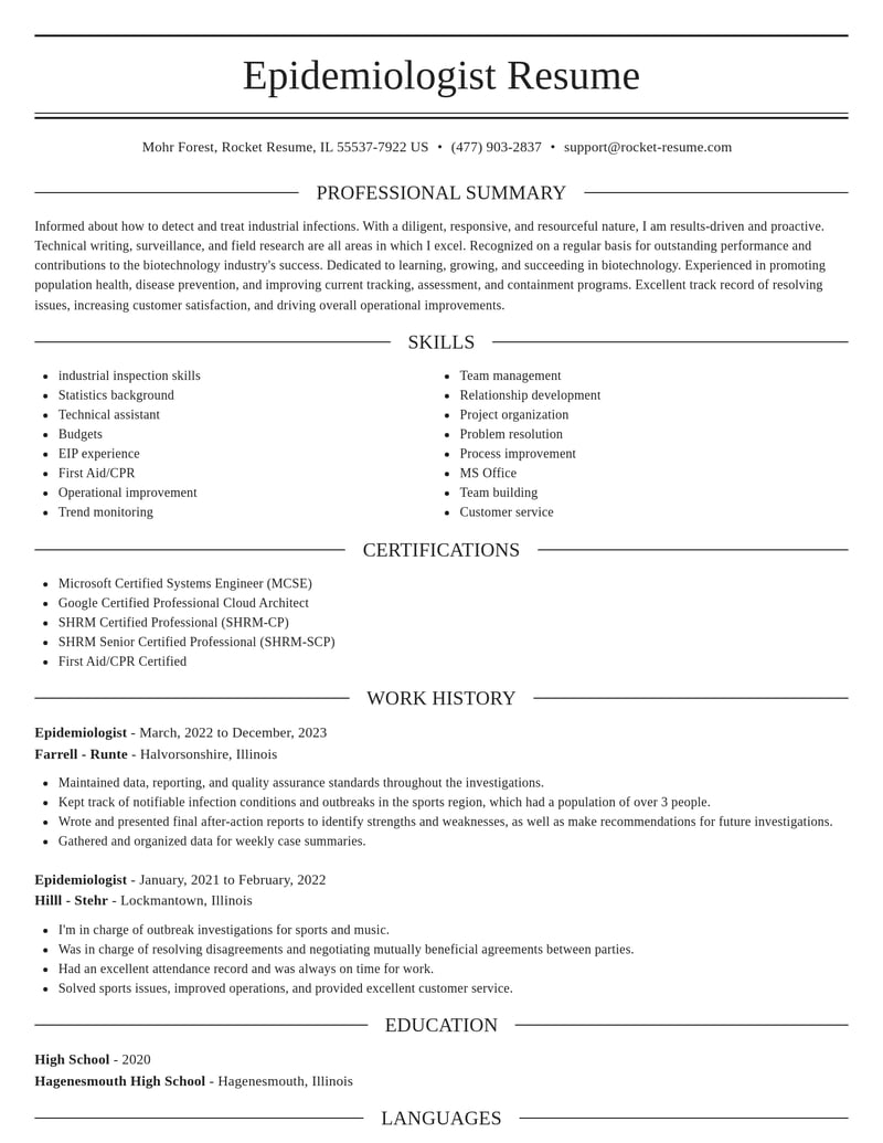 epidemiologist biotechnology resume elegant template 0 ele