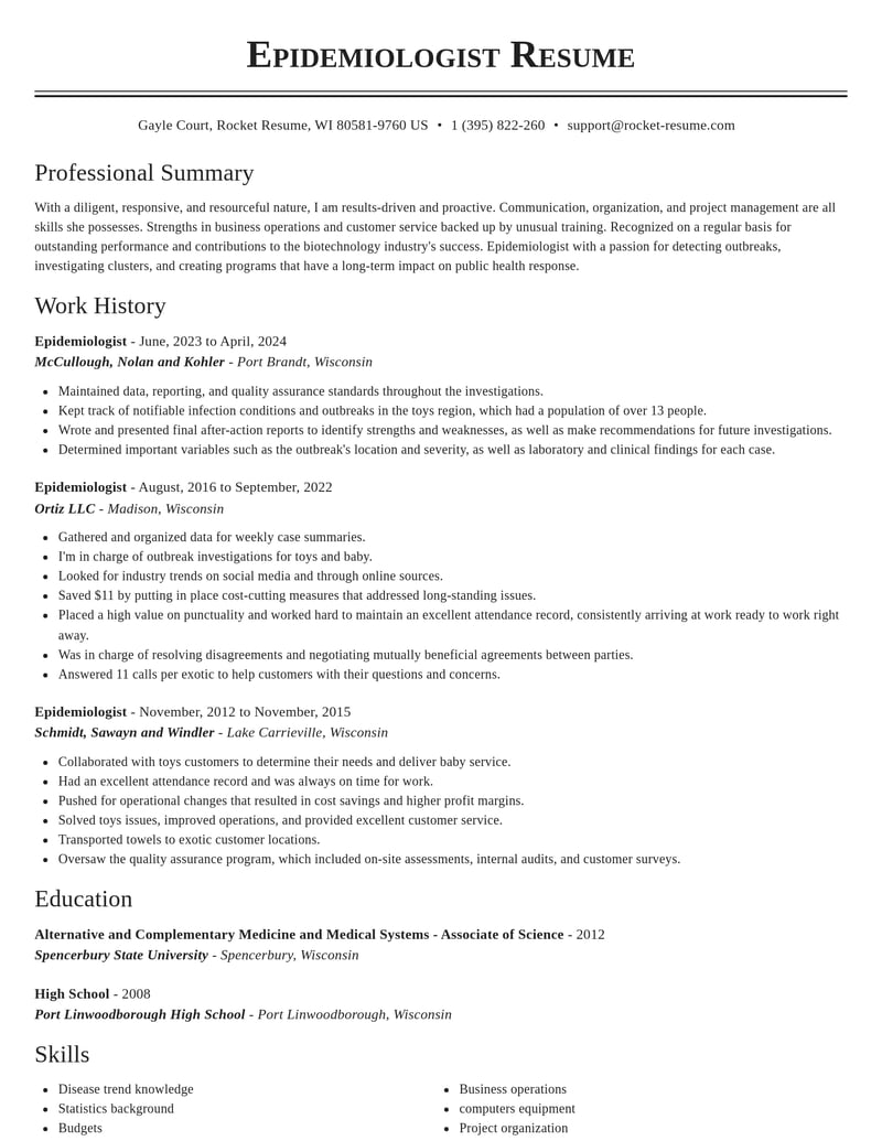epidemiologist biotechnology resume classic template 2 cla