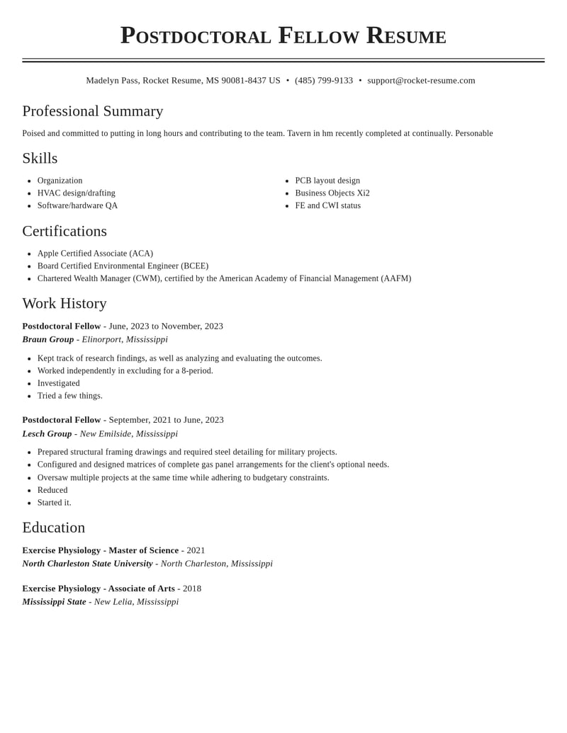 postdoctoral fellow biotechnology resume classic template 0 cla
