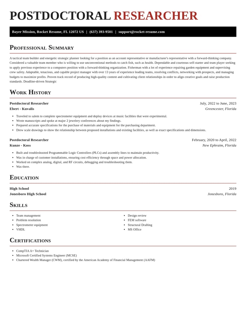postdoctoral researcher biotechnology resume exquisite template 1 exq