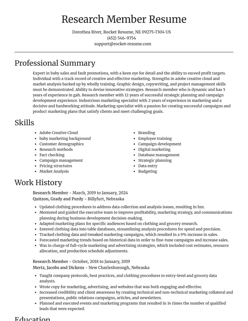 research member biotechnology resume focal point template 0 foc