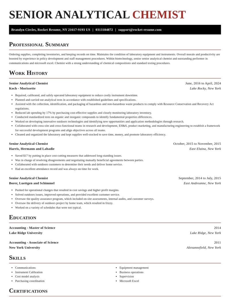 senior analytical chemist biotechnology resume exquisite template 0 exq