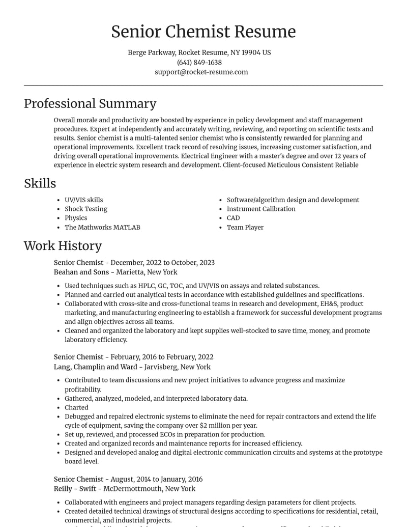 senior chemist biotechnology resume focal point template 1 foc