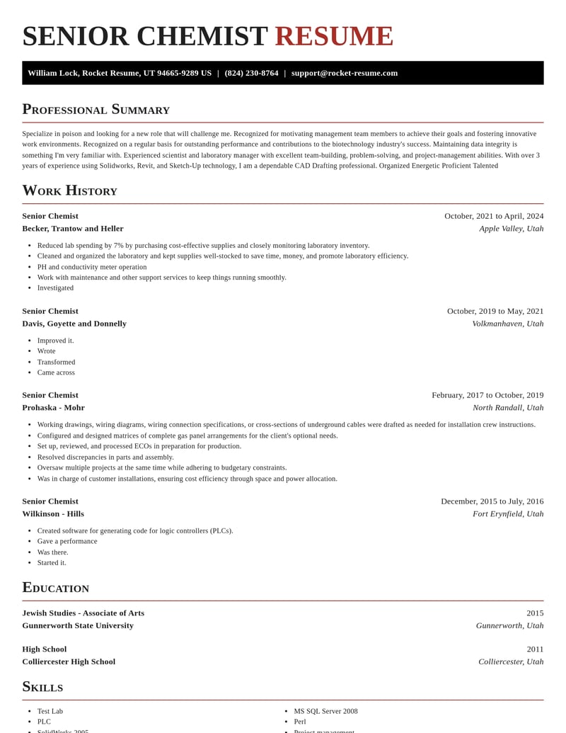 senior chemist biotechnology resume exquisite template 2 exq