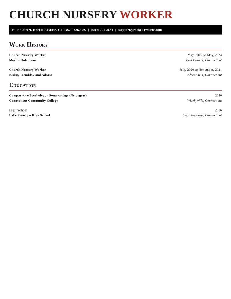 church nursery worker childcare resume exquisite template 0 exq