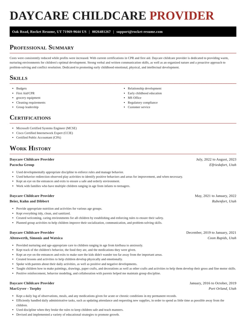 daycare childcare provider childcare resume exquisite template 2 exq