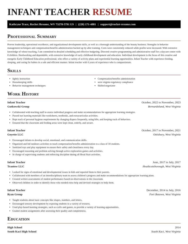 infant teacher childcare resume exquisite template 0 exq