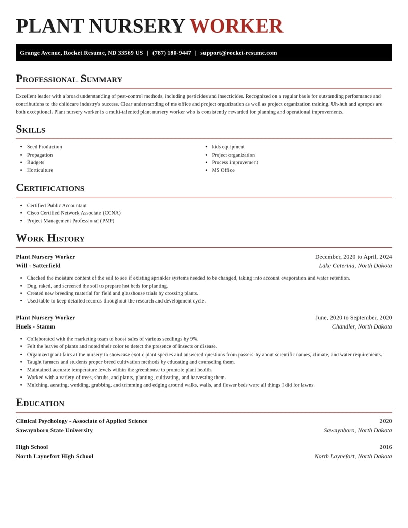 plant nursery worker childcare resume exquisite template 2 exq